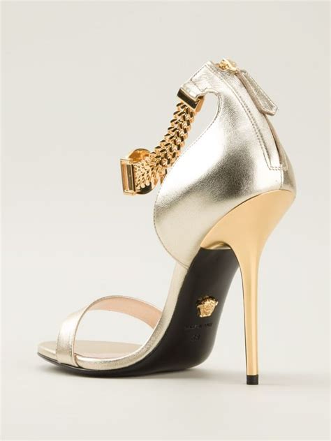 versace chain strap sandals ebay|NIB VERSACE Black Chain Strap Open Toe Sculpted Heel .